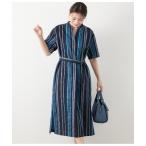 シャツワンピース マルチストライプ シャツワンピース