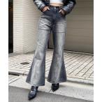 「SPIRALGIRL」 加工ブーツカットデニムパンツ SMALL ブラック レディース