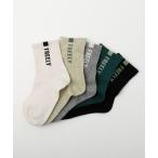 [5 пар комплект ] Logo ребра носки 