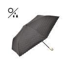 傘 「遮光率・UVカット率100%生地使用」ドットグリッターヒートカット 折りたたみ傘 47cm ブラック 日傘 雨傘 晴雨兼用 レディース
