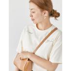 tシャツ 「接触冷感」ランダムロゴプリントTシャツ レディース