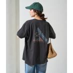 tシャツ 限定展開 ビンテージ加工ロゴバックプリント半袖Tシャツ レディース