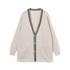 カーディガン リネンコットンスパンコール Vネックカーディガン レディース
