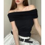 tシャツ オフショルダートップス 半袖 レディース