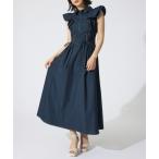 ワンピース レースアップフリルワンピース 半袖 夏服