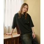  рубашка-поло SIDE SWITCHING MOSS STITCH POLO SHIRT / боковой переключатель олень. . рубашка-поло мужской женский 