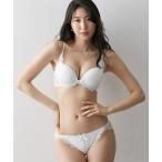 ブラジャー ショーツセット 脇肉すっきりシンプルトーンレースブラジャーショーツセット