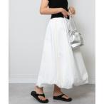 スカート サイドレースバルーンシルエット ロングスカート