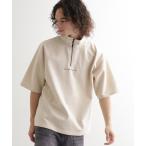 tシャツ ポンチスエードハーフジップカットソー メンズ