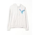 「American Eagle」 プルオーバーパーカー S グレー メンズ