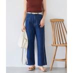 ジーンズ デニム デニムパンツ サイドフリンジデニムパンツ レディース