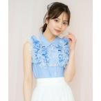 ブラウス シャツ チュールフリルブラウス レディース