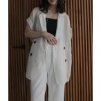 ベスト ジレ ラメワッシャー ダブルジレ レディース