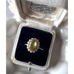 指輪 リング 「mallelabrocante/マルラブロカント」8月誕生石/宝石質ペリドットとヴィンテージパールのオーバルリング/金属アレルギー対応