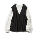 ショッピングLIVE リブ　イン　コンフォート　きちんと見えして着心地らくちんな　カットソーベスト＆ロングＴシャツセット レディース