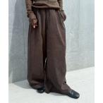 スラックス パンツ コーデュロイワイドストレートスラックス レディース