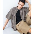 シャツ PRINT BAND COLLAR SHIRTS メンズ