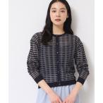カーディガン 「洗える」シアーボーダーカーディガン（S〜L） レディース