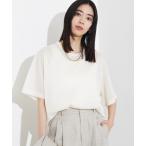 tシャツ 「上品な透け感」シャイニーニットT/シアーTシャツ/夏服/サマーニット レディース