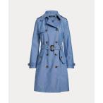 トレンチコート コート ダブルブレステッド シャンブレー トレンチ コート レディース