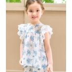ブラウス シャツ 「リンク」レースフラワープリントチュニック キッズ 子供服 女の子