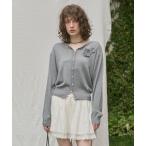 カーディガン Summer knit flower cardigan / サマーニットフラワーカーディガン レディース