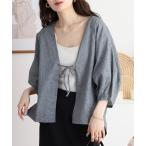 カーディガン doux bleu リネンコットン ショートガウン レディース