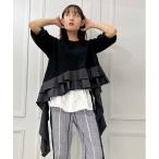 ショッピングフリル tシャツ フリルデザインチュニックTシャツ レディース