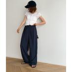 パンツ El mar ナイロンタックドロストパンツ レディース