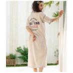 ワンピース 配色ステッチ ロゴ 半袖