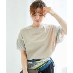 tシャツ 「手洗い可能」チュールねじりスリーブフレンチプルオーバー レディース