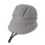 帽子 キャスケット 「UVカット」顔周りすっぽりキャスケット「サイズ調整／あご紐付き」 レディース