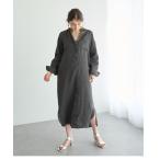 シャツワンピース 2wayフレンチリネンロングシャツワンピース