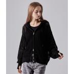 パーカー 「CLEL」Watermark Knitting Mesh Zip Parka/透かし編み メッシュジップパーカー メンズ レディース
