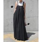 スカート タックロングジャンパースカート