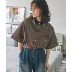 ブラウス シャツ ナンバリング刺繍 衿リブ ラインデザイン 半袖シャツ レディース メンズ