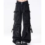 ショッピングカーゴ カーゴパンツ Y2K ストリート ウォッシュドワイドデニム サイドマルチポケットカーゴパンツ バギー レディース