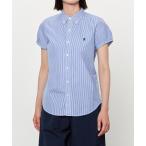 ブラウス シャツ Gymphlex | コットン フレンチスリーブシャツ STRIPE WOMEN レディース
