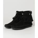 「Minnetonka」 フリンジモカシンブーツ UK7.5 ブラック レディース