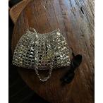 ハンドバッグ メタルシルバー ビーズ ミニ ハンドバッグ キラキラ 韓国ファッション 肩掛けバッグ 韓国ストリート ストリートファッション