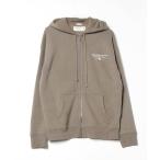 「Abercrombie&Fitch」 ワンポイントジップアップパーカー M グリーン メンズ