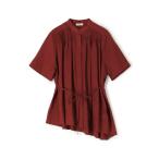 ブラウス シャツ レーヨンシルククロス アシンメトリーヘムブラウス レディース