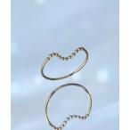 指輪 リング 「K10」スリムボールチェーンピンキーリング/skin fit ball chain「動画あり」「1号〜3号展開」 レディース