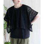 tシャツ HusHusH  ケープ風Tシャツ レ