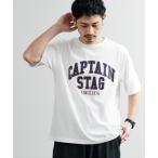 tシャツ CAPTAIN STAG キャプテンスタッグ ビンテージカレッジプリントクルーネック半袖Tシャツ メンズ レディース