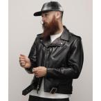 「schott」 レザーブルゾン 46 ブラック メンズ