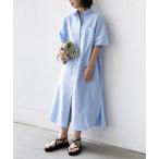 ワンピース 「洗濯機可能」ワンポイント 刺繍 シャツ ワンピース
