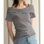 tシャツ エルフカラーボーダー半袖 レディース