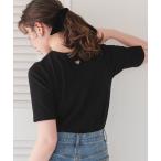 tシャツ ハートカット刺繍前後2wayハーフスリーブTシャツ レディース