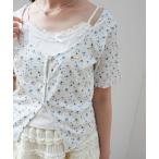 tシャツ キャミレイヤードライク半袖トップス レディース